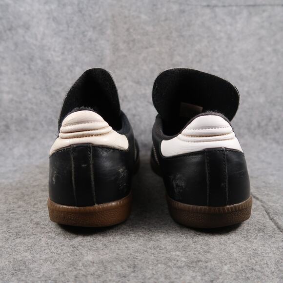 Adidas Shoes Mens 9.5 Samba Sneaker Leather Lifestyle Black White Casual Trainer - Picture 6 of 16